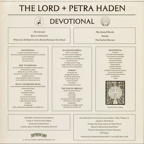 The Lord + Petra Haden - Devotional White Vinyl Edition