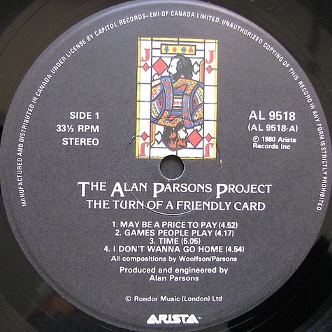 The Alan Parsons Project - The Turn Of A Friendly Card