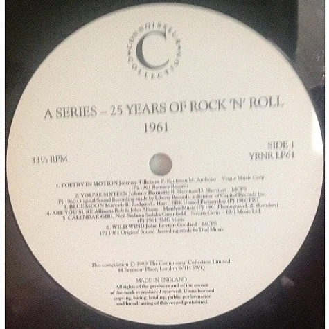 V.A. - 25 Years Of Rock 'N' Roll 1961
