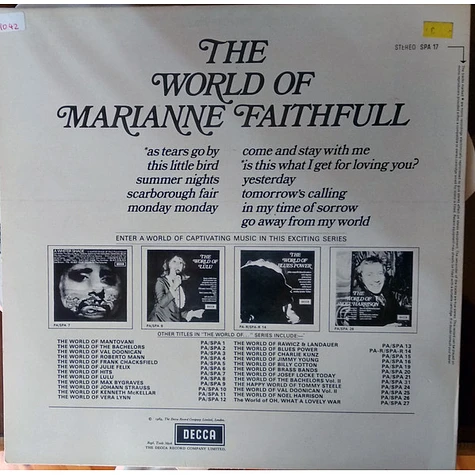 Marianne Faithfull - The World Of Marianne Faithfull