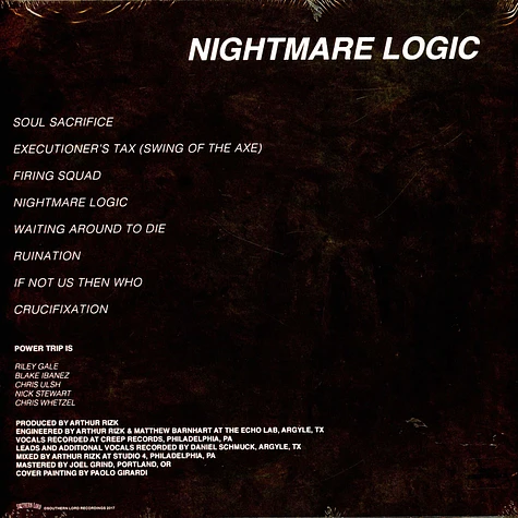 Power Trip - Nightmare Logic Pink / Orange Vinyl Edition
