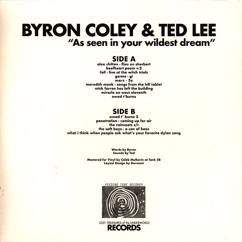 Byron Coley & Ted Lee - As Seen In Your Wildest Dream