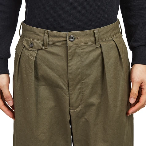 Beams Plus - 2 Pleats Tapered Twill (Olive) | HHV