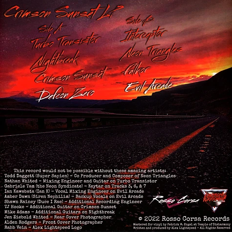 Alex Lightspeed - Crimson Sunset Pink Vinyl Edition