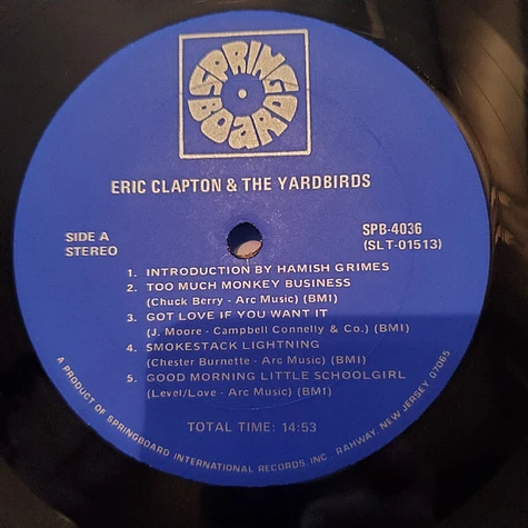 Eric Clapton & The Yardbirds - Eric Clapton And The Yardbirds