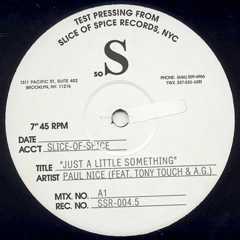 Paul Nice Feat. Tony Touch & AG / Masta Ace - Just A Little Something / 4BK
