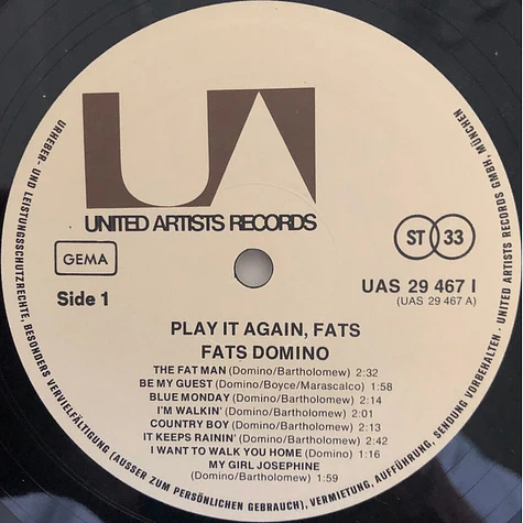 Fats Domino - The Very Best Of Fats Domino - Play It Again, Fats