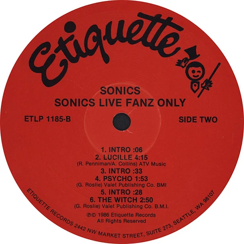 The Sonics - Live / Fanz Only