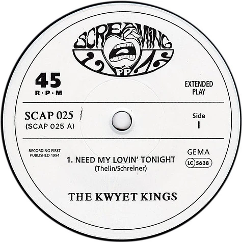 Kwyet Kings - Need My Lovin' Tonight