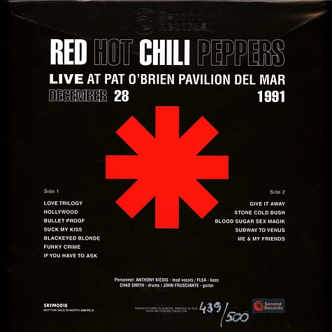Red Hot Chili Peppers - At Pat O Brien Pavilion Del Mar Red Marble Vinyl Edition