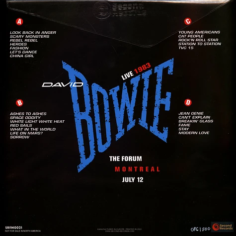 David Bowie - Live At The Forum Montreal 1983 Turquoise Marble Vinyl Edition