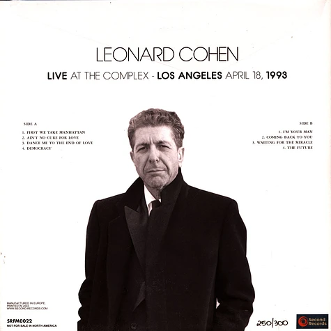 Leonard Cohen - Live At The Complex 1993 Blue Marble Vinyl Edition