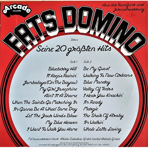 Fats Domino - Seine 20 Größten Hits