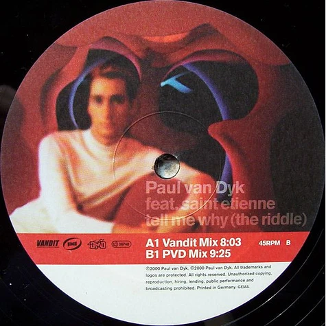 Paul van Dyk Feat. Saint Etienne - Tell Me Why (The Riddle)