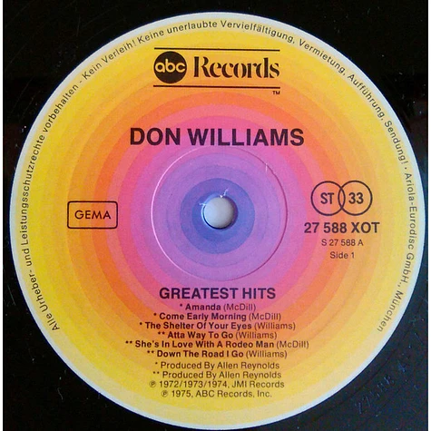 Don Williams - Greatest Hits Volume One