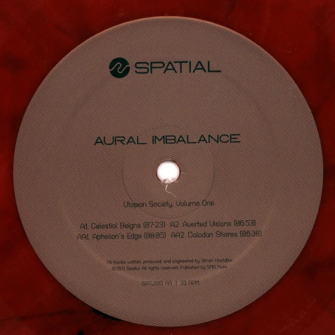 Aural Imbalance - Utopian Society, Volume 1 Red Marbled Vinyl Edition
