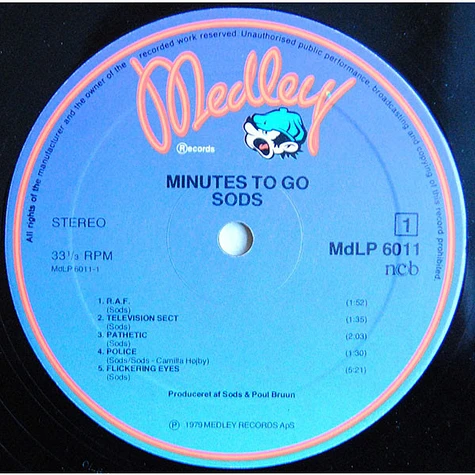 Sods - Minutes To Go - Vinyl LP - 1979 - DK - Original | HHV