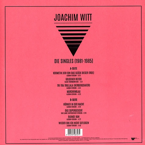 Joachim Witt - Die Singles 1981-1985 Record Store Day 2023 Gold Vinyl Edition