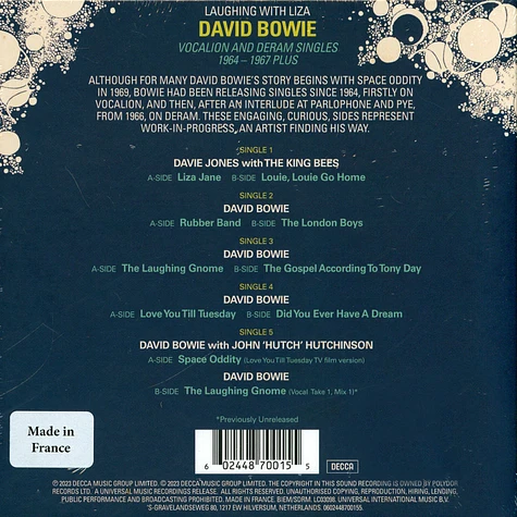 David Bowie - Laughing With Liza (The Vocalian And Deram Singles 1964-1967) Record Store Day 2023 Edition