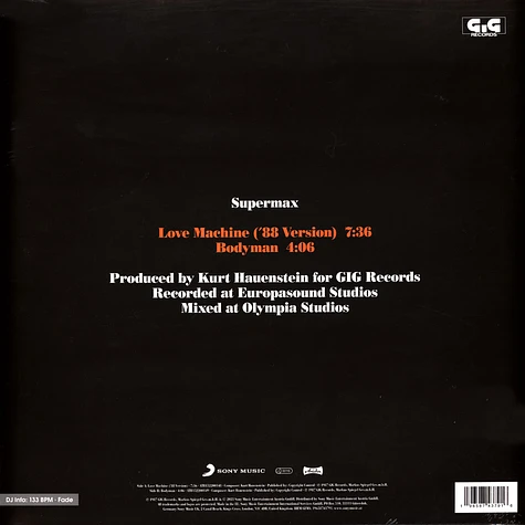 Supermax - Lovemachine 88 Record Store Day 2023 Orange Vinyl Edition