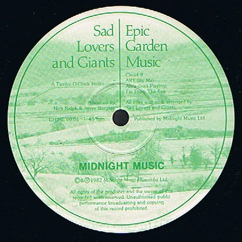 Sad Lovers And Giants - Epic Garden Music