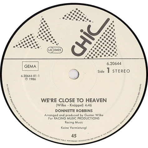 Donnette Robbins - We're Close To Heaven