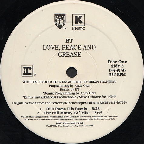 BT - Love, Peace And Grease