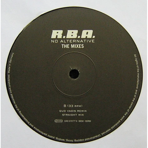 R.B.A. - No Alternative (The Mixes)