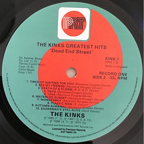 The Kinks - Greatest Hits - Includes 6 Mod Anthems