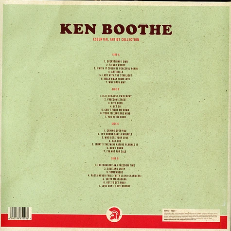 Ken Boothe - Essential Artist Collection Transparent Red Vinyl