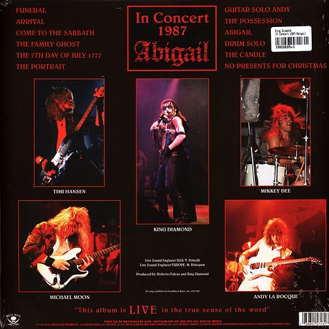 King Diamond - In Concert 1987-Abigail