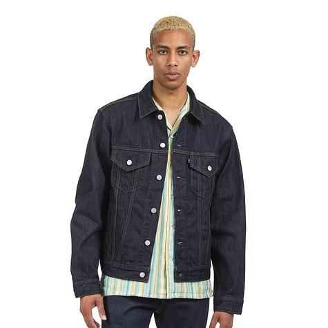 Dark blue levi on sale denim jacket