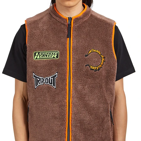 Good Morning Tapes - Reversible Polar Fleece Zip Thru Vest (Abyss