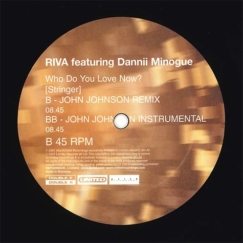 Riva featuring Dannii Minogue - Who Do You Love Now? (Stringer)