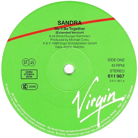 Sandra - We'll Be Together ('89 Remix)