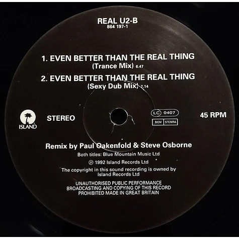 U2 - Even Better Than The Real Thing