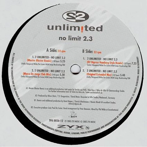 2 Unlimited - No Limit 2.3