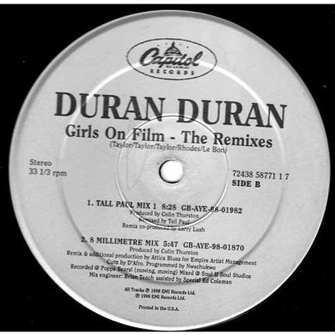 Duran Duran - Girls On Film - The Remixes