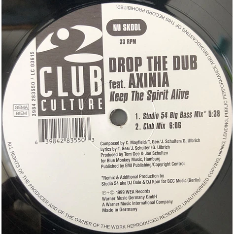 Drop The Dub Feat. Axinia - Keep The Spirit Alive