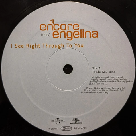 DJ Encore Feat. Engelina - I See Right Through To You