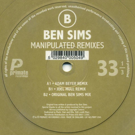 Ben Sims - Manipulated Remixes