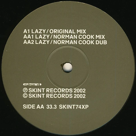 X-Press 2 Featuring David Byrne - Lazy (Original And Norman Cook Remixes)