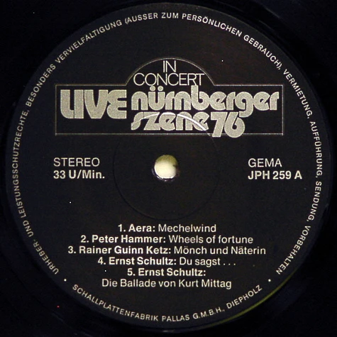 V.A. - Live In Concert »Nürnberger Szene '76«