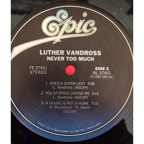 Luther Vandross - Never Too Much