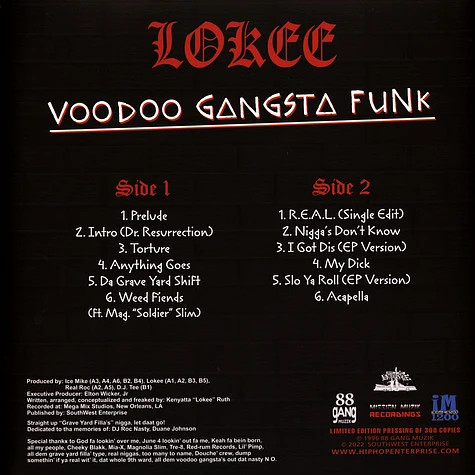 Lokee - Voodoo Gangsta Funk Red Vinyl Edition
