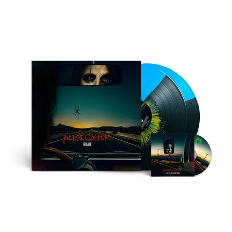 Alice Cooper - Road Limited Blue & Black Split With Yellow Splatter Vinyl Edition + DVD