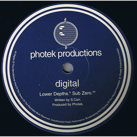 Digital - Lower Depths / Sub Zero - Vinyl 12