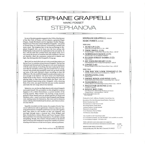 Stéphane Grappelli, Marc Fosset - Stephanova