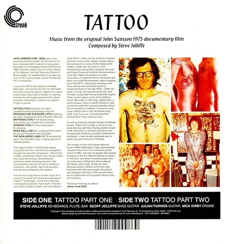 Steve Jolliffe - Tattoo - The Unreleased Music From The 1975 John Samson Documentary