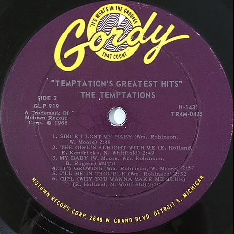 The Temptations - The Temptations Greatest Hits